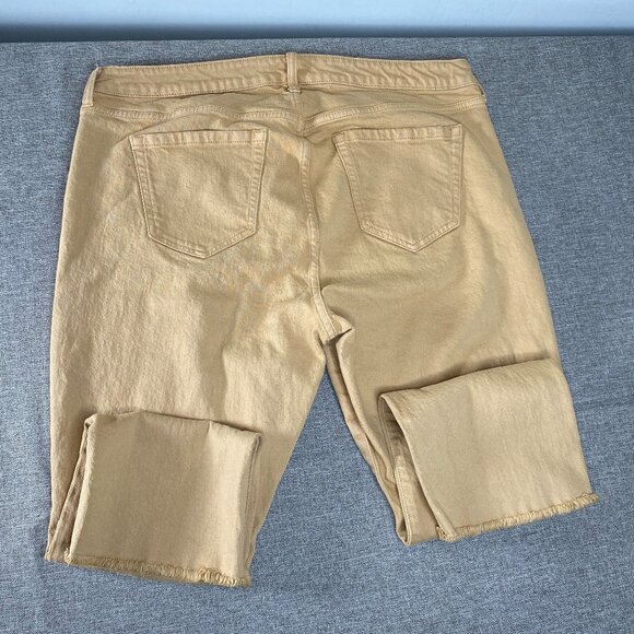 Torrid Denim Jeans Women's 14 Short High Rise Button Fly Beige Raw Hem - Picture 6 of 13